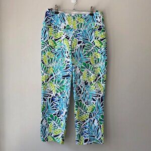 SWING CONTROL Pull On Cropped Golf Pants | 6 | Tropical Leaf Tummy Control Fun